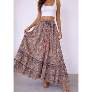 Boho Paisley Maxi Skirt